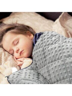 Cozy 3lb Weighted Blanket for Kids, 36"x48", Soft Cotton & Minky, Sensory